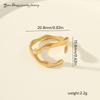 Luxury Non-Fading Drip Oil Open Ring - European and American Style Stainless Steel Statement Jewelry
