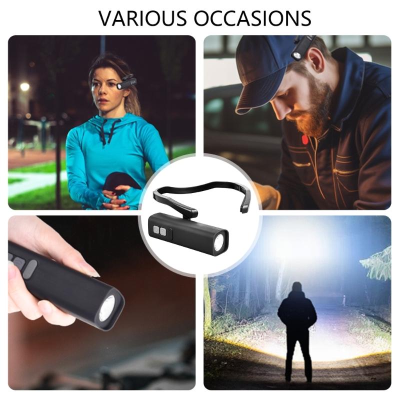 Ear-mounted Flashlight LED Headwear For Nighttime Auto Repair Running Adventure ABS Construction Handfree
