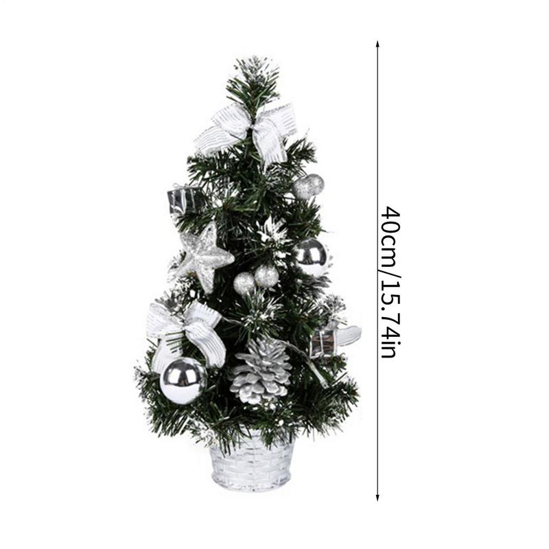 40cm Artificial Christmas Tree Table Ornament with LED Light Balls Christmas Decoration for Home New Year Gift Mini