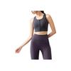 Anta Training Series Solid Color Slim Fit Front Zipper Sports Bra Women Underwear Dark-Gray 962447101-3