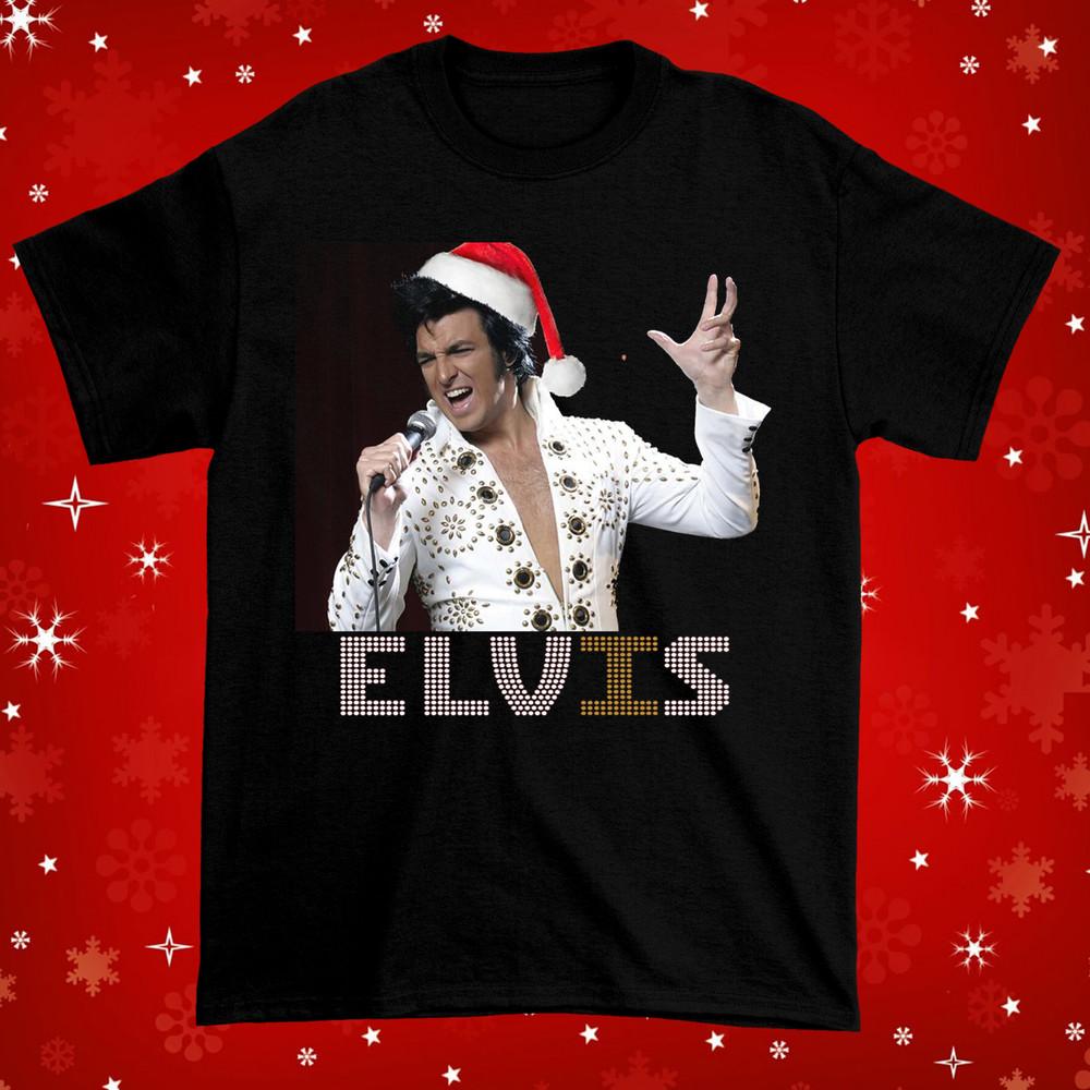 

Santa Elvis Presley Christmas Gift For Christmas Black Full Size Shirt FA1665 Unisex T-Shirt S