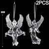 Clear Acrylic Snowflake Ornaments Christmas Tree Decorations Winter Wonderland Party Star Snowflake Icicle Shaped Crystal Decor