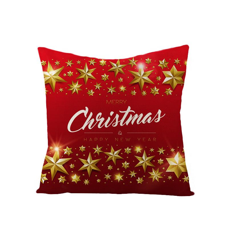 New Christmas Pillow Cover Printed Decorative Cushion Cover Home Sofa Cushion Linen Sofa Back