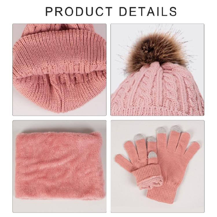 Outdoor Hat Scarf and Gloves Suit Stylish Streetwear Knitted Hat Winter Warm Hat for Outdoor Activity