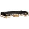 Outdoor Sofa Set with Cushions 11 Pcs White and Black