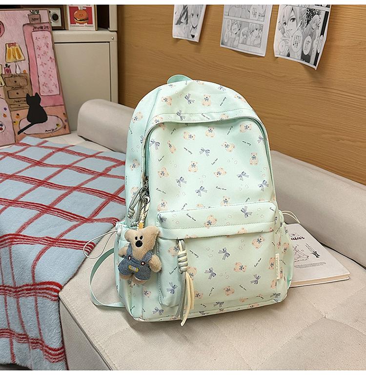 Schoolbag1011 New Schoolbag Female Japanese Ins Wind Small Fresh Literary Versatile Cartoon Print Girl Student Backpack