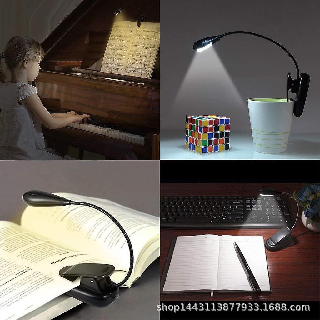 Portable Led Bed Lamp - Rechargeable Black Clip-on Reading & Work Light