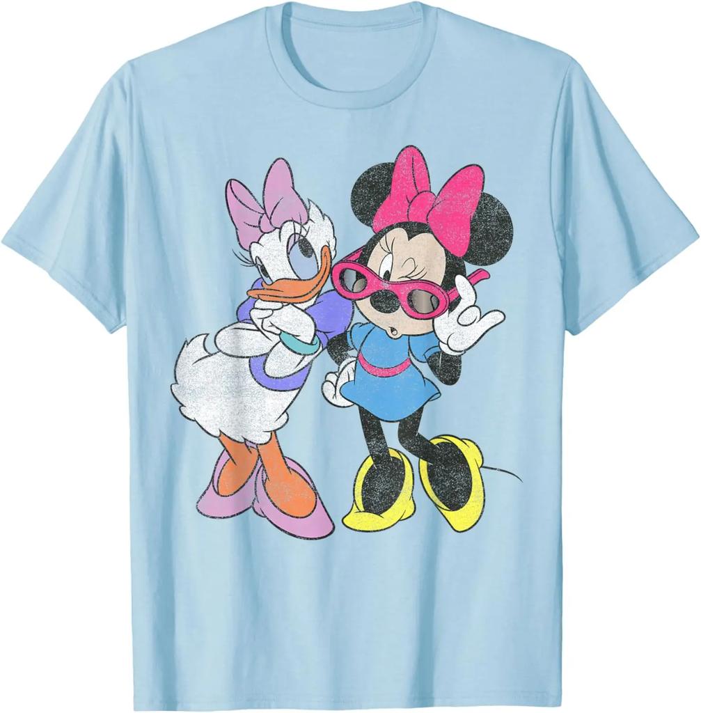 New Mickey and Friends Daisy & Minnie Fashion Short Sleeve Fashion Casual T-Shirt S-4XL Four Seasons Unisex
