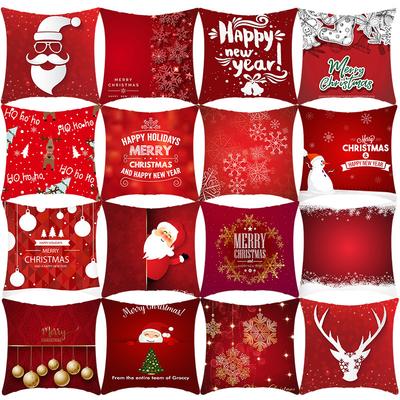 Home Sofa Cushion Cover Digitally Printed Plush Christmas Cushion Cover Does Not Include Pillow Core
