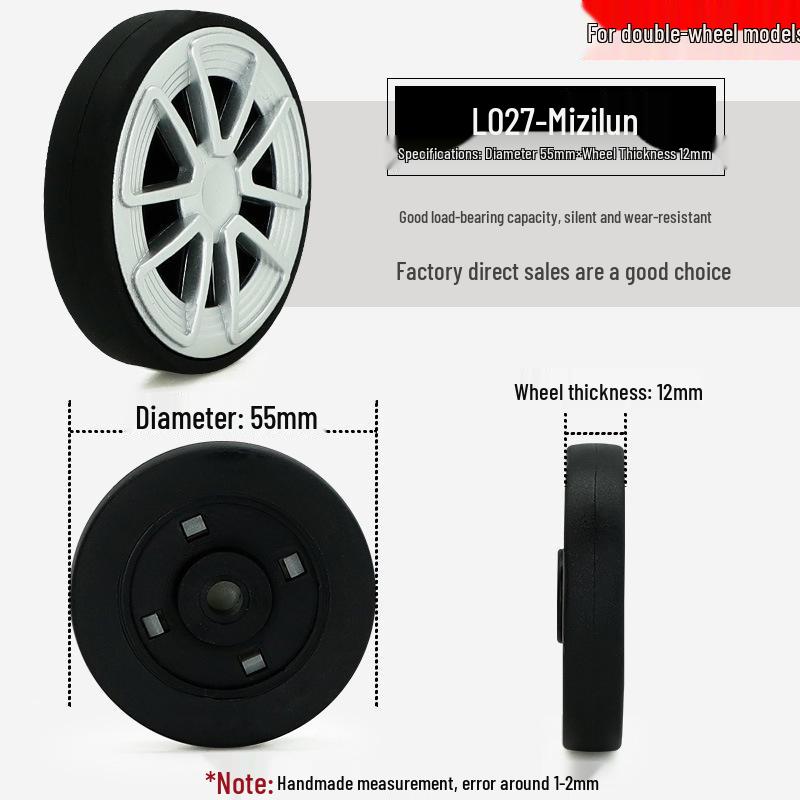 Universal Wheel Replacement for Luggage Suitcase: Leather Caster Rubber Roller Rim Repair Accessories