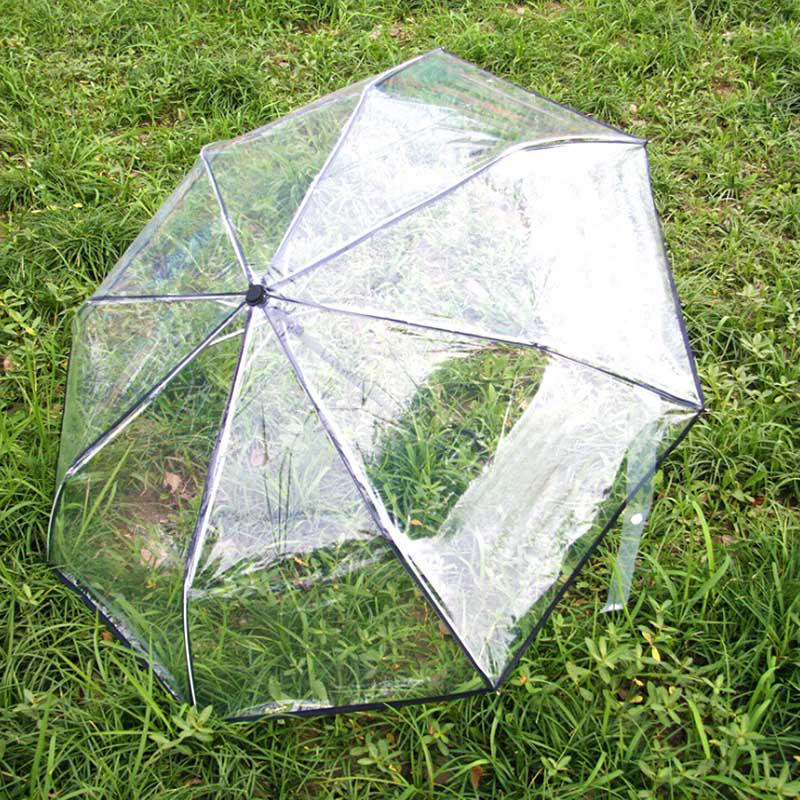 Umbrella Transparent Umbrella Automatic Transparent Tri Fold Umbrella