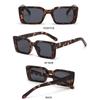 Vintage Beach/Travel Gradient Women'S Fashion Rectangle Leopard Sun Glasses Shades Square Sunglasses Uv400