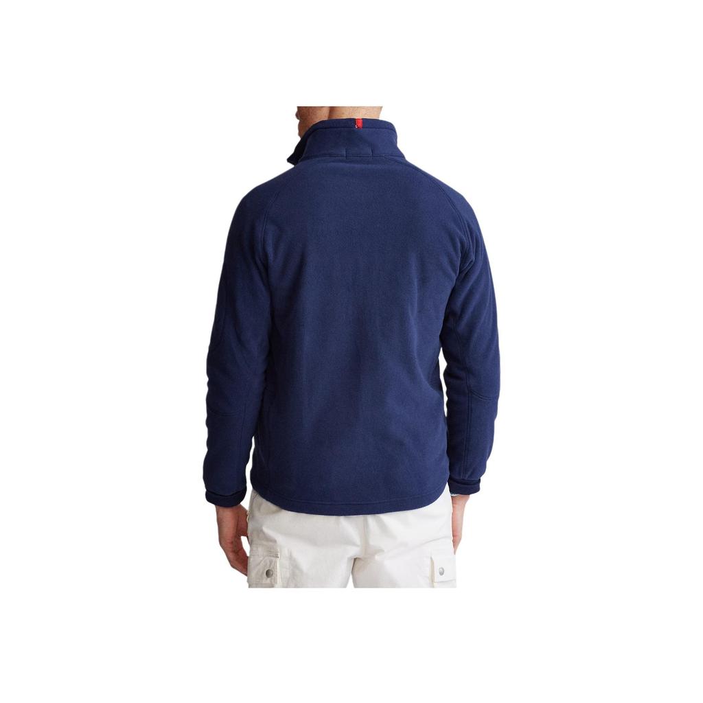 Polo Ralph Lauren Solid Color Long Sleeve Fleece Double Zipper Logo Jacket Men Jackets Navy-Blue MNPOKNI16820315-410