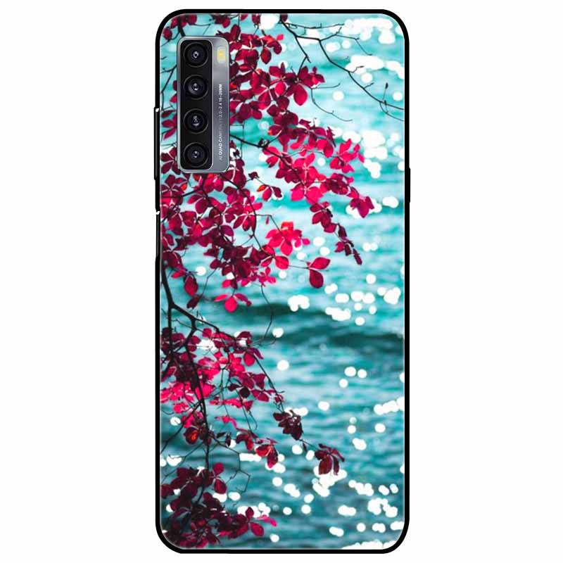 For TCL 20L Plus Case 20L+ Silicone Soft Shockproof TPU Back Cover for TCL 20S 20L Case Black Bumper Painted Funda TCL20S Capa