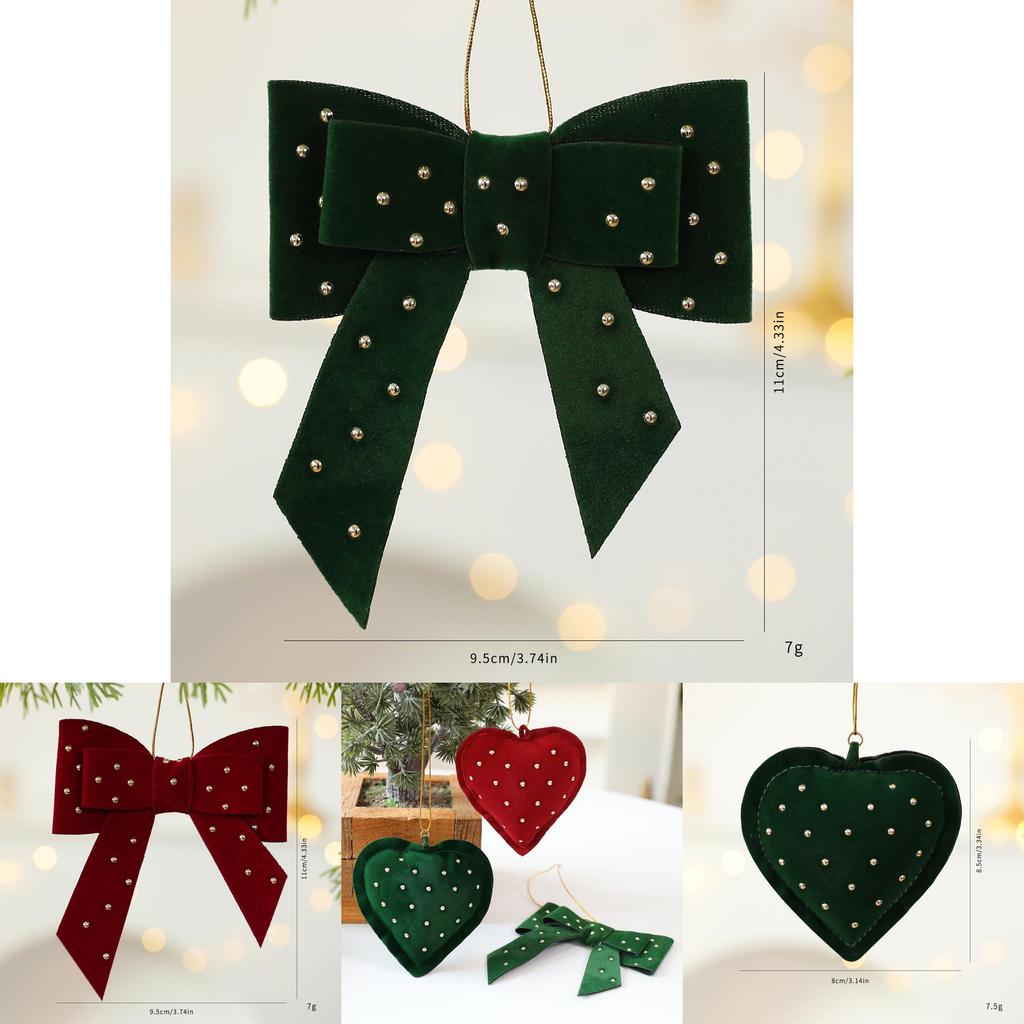 Julpaketstillbehör Med Hjärtformade Tygdekorationer För Julen