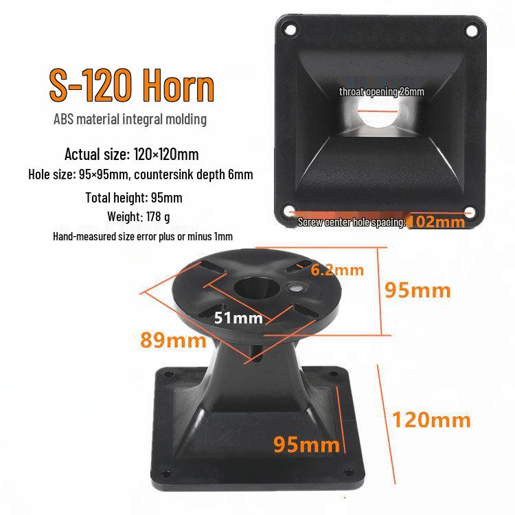 

Speaker Treble Horn Throat Opening 26mm 38mm Integrated Flat Square Tube Accessories