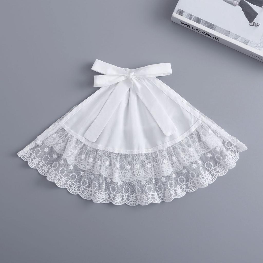 Womens Shirt Detachable Layered Lace False Collar Retro Neck Ties Decorative Neckline Adjustable Ruffled Design Fake Collar