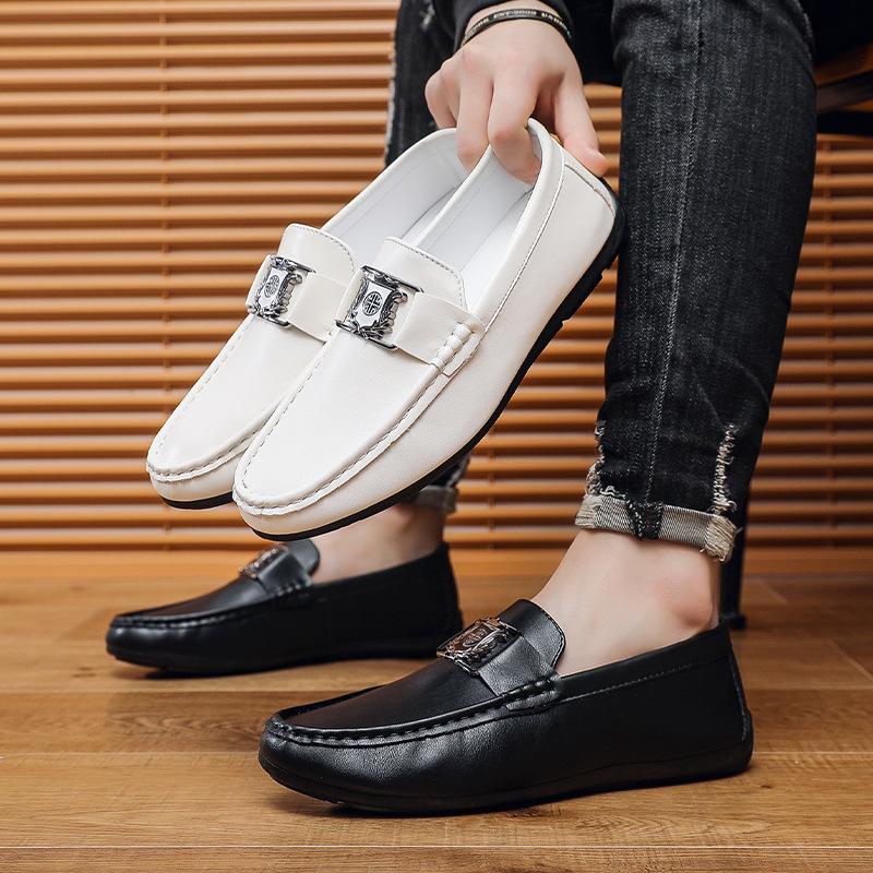 Herren Doudou Schuhe Sommer neu vielseitig weiß Herren Freizeitschuhe Ein-Pedal Fußbedeckung Slipper Fahrschuhe Herren