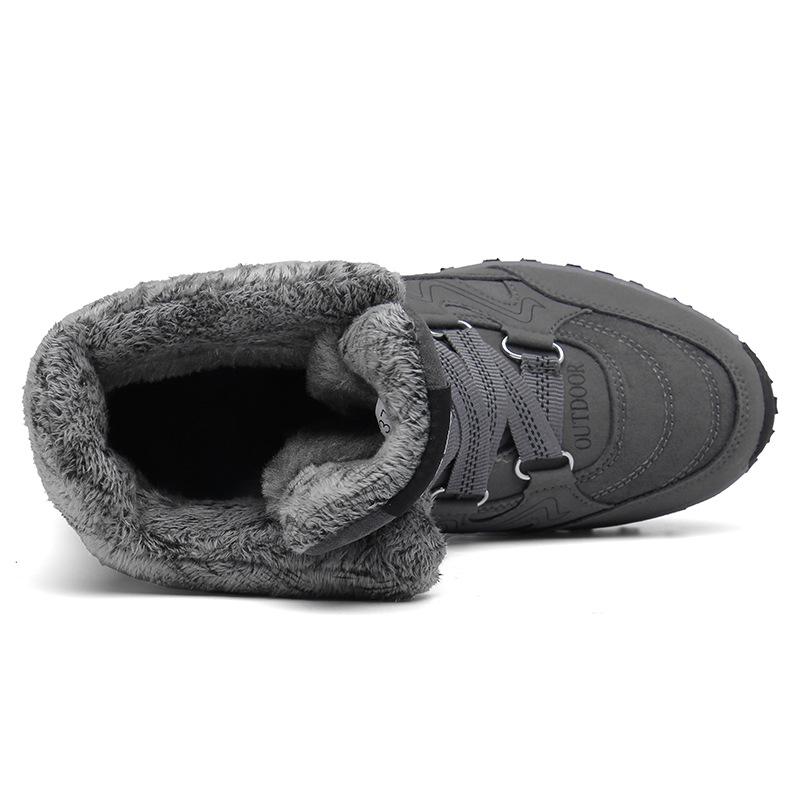 Womens Warm Plus Velvet High Top Snow Boots Non Slip Mountaineering Skiing Outdoor Casual Flat Boots