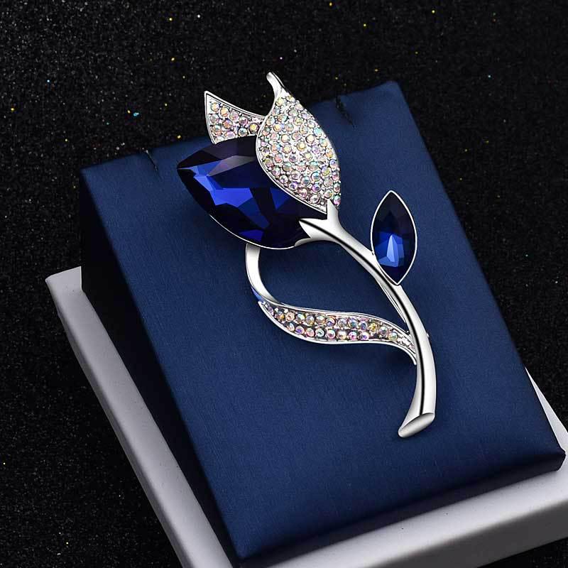 

Брошь-тюльпан в европейском корейском стиле с кристаллами - изысканный аксессуар