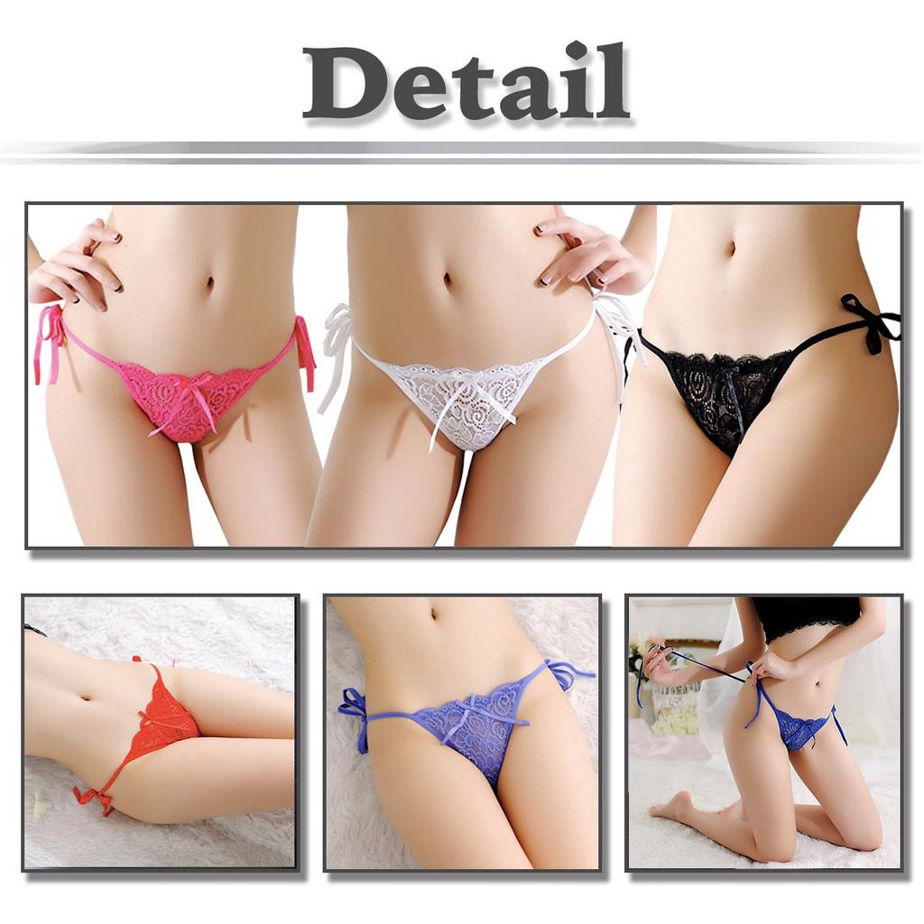 WHITE FANG Sexy Stylish and TT03 T-back Panties, Lace, Cute, (6. Pink)