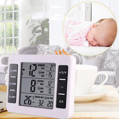 2 Sensors Wireless Digital Freezer Alarm Thermometer Fridge Home Indoor //Outdoor