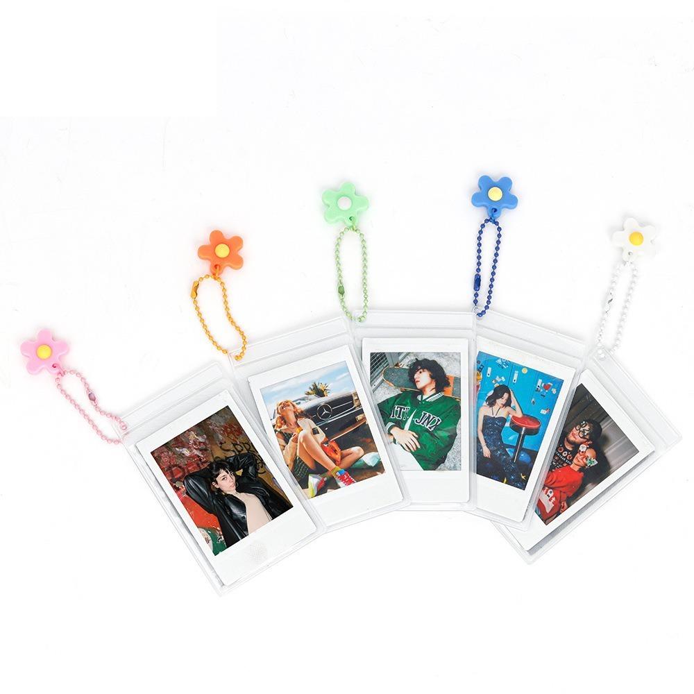 [Film Lab] [Set of 5pcs] Transparent Photo Case for Instax Mini Photo with Flower Clip CAC14