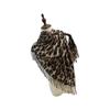 Winter Cashmere Scarf Shawl Women's Fashion Leopard Design Fringe Detailing Warm Cozy Luxurious Soft Wrap