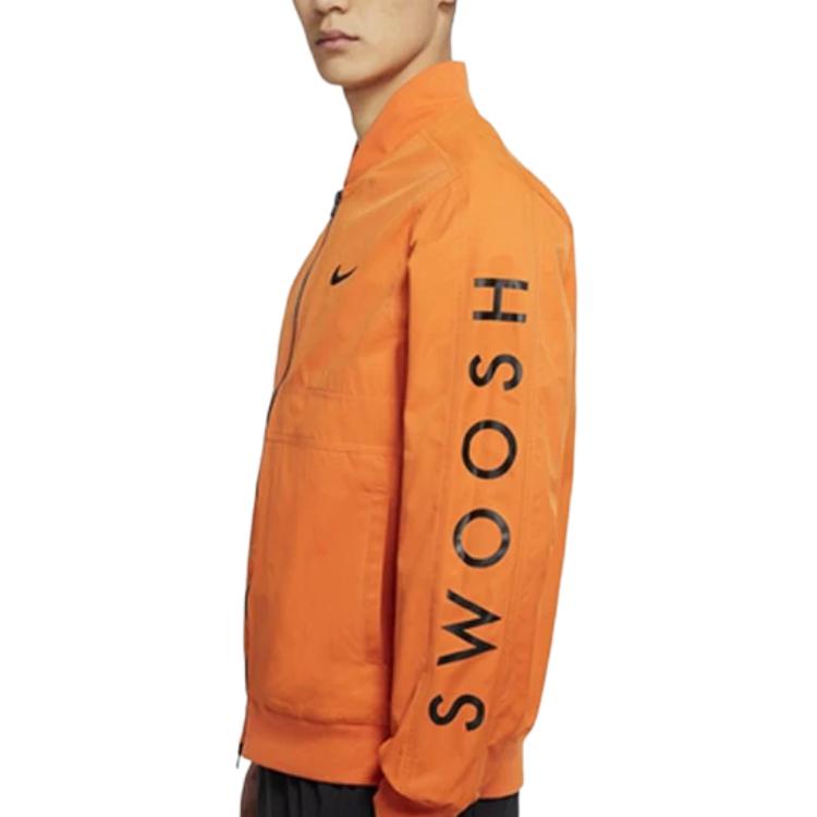 Nike Sportkleding Swoosh Heren Logo Print Sportjack Oranje DJ5368-801