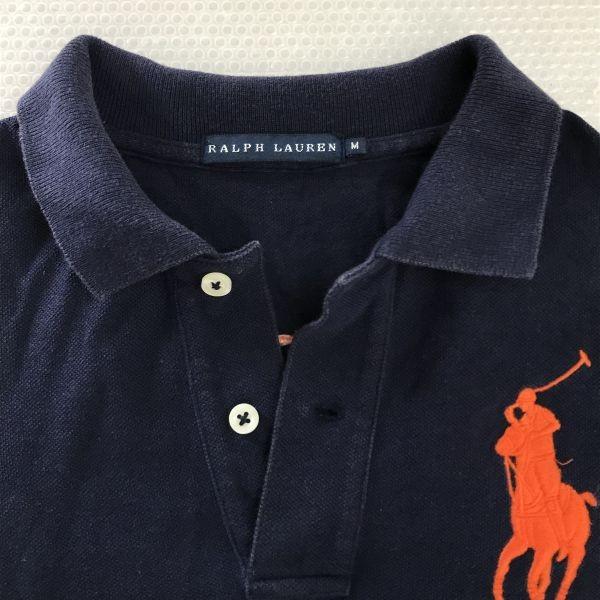 RALPH LAUREN Short Sleeve Polo Dress Women’s M Mini Navy Big Pony Number 3 Embroidery(USED)