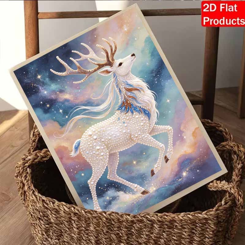 Animal 5D Pearl Painting Celestial Deer Handmade DIY Home Office Desktop Decoration Painting Threedimensional Luxury Sparkle Art