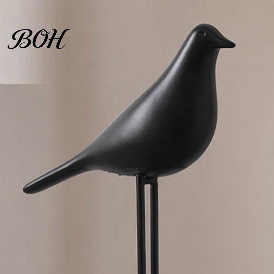 Black White Desk Accessories & Bird Figurine, Minimalist Modern Art Sculpture for TV Nordic Style Decorative Figures Cabinet Bookshelf Office