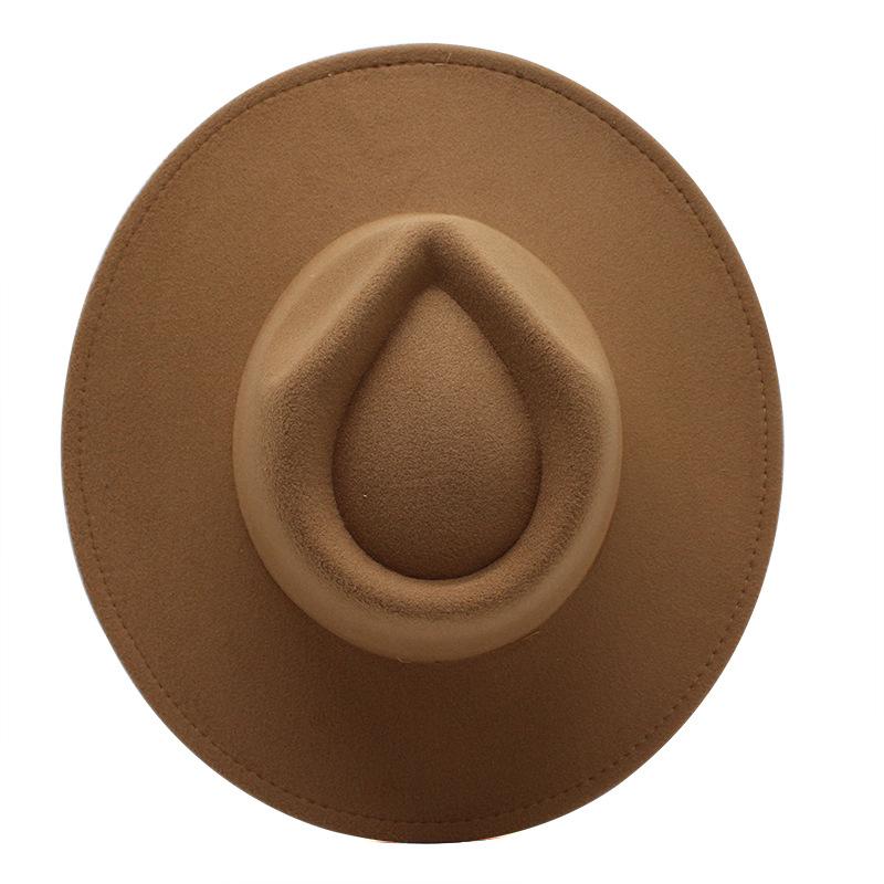 Wool Top Hat Casual Jazz Hat Tide Concave British Hat Ladies Big Edge White Felt Hat