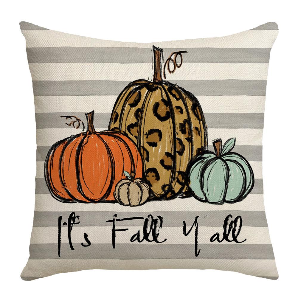 

New Thanksgiving Pillow Pumpkin Truck Gnome Bow Cartoon Party Decoration Pillow Case 45 * 45Cm (excluding pillow core)