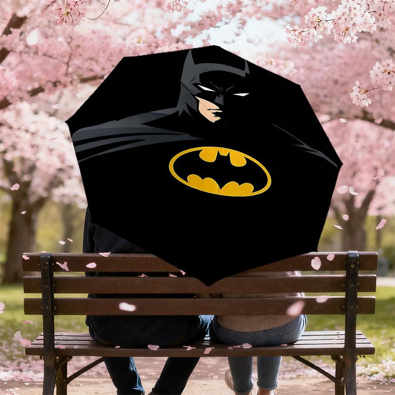 1PC Warner Batman Logo Automatic Open/Close Umbrella with Windproof, 71-Rib Sturdy Canopy, Durable Ribs1288A