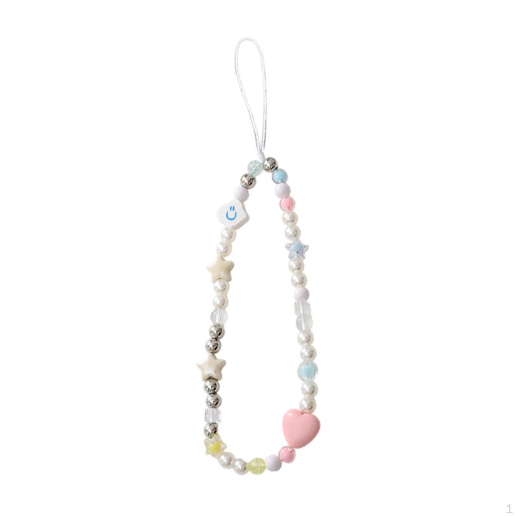 Beaded Phone Lanyard Cute Bracelet Keychain Bag Pendant Decoration Wrist Strap