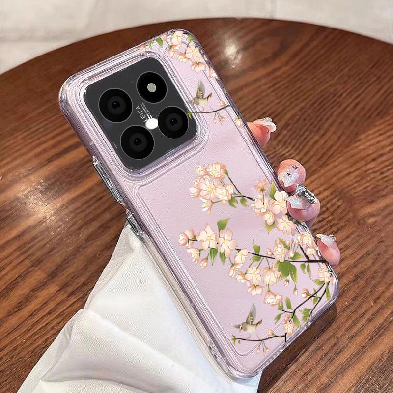 Simple Style Floral Case For Xiaomi Redmi Note 15 Pro 4G Funda Redmi Note 14 13 Pro 5G Clear TPU Silicone Soft Cover