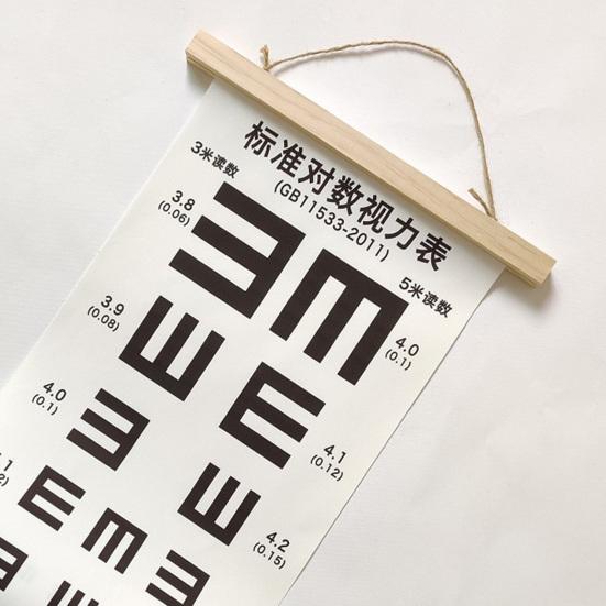 Eye Chart Multipurpose Waterproof Standardized Clear Printing Accurate Reading Eye Vision Exam Thicken Adults Kids Wall Visual Acuity Chart Canvas