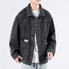 Bahor va Kuz Yangi Erkaklar Denim Kurtkasi Kundalik Keng O'smirlar Kelishgan Denim Kargo Kurtkasi Lapel