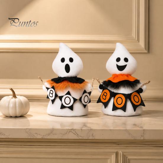 Soft Plush Ghost Dolls for Kids Halloween Faceless Ornament, Cute Cloth Fabric Ghosts Table Cozy Autumn Winter Home Decor Decoration, BOO Banner
