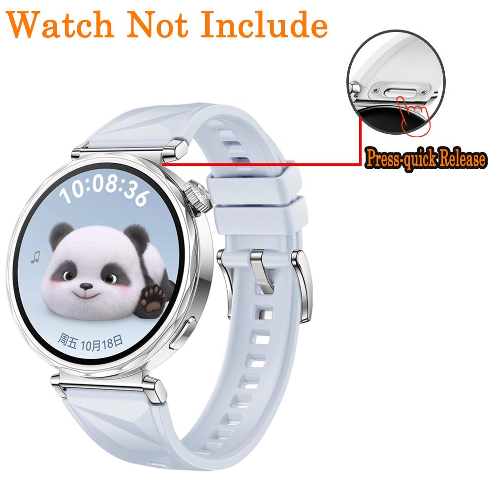 Bracelet 18mm pour Huawei GT6 5 41mm Sport Respirant Pression-Libération Rapide Hommes Femmes Bracelet Poignet en Fluororubber pour Huawei GT5 4 41mm