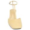 ZARA Elegant Fashion Leather Strap Square Toe Open Back Stiletto Heels 7.3Cm Women heels Vanilla-Yellow 11200510-38
