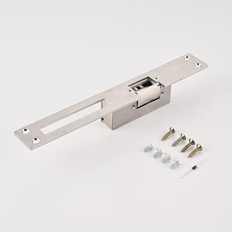DFD Narrow-mouth Cathode Model Standard Electric Strike Lock 12V Long Short Faceplate for Wooden Metal Door Access