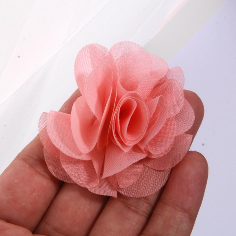 10 Stück 2,6" Tüll Niedlich Handgefertigt Kern Organza Chiffon Stoff Künstliche Gaze Blume Hochzeitskleid Hüte Stirnband Brosche DIY Zuhause
