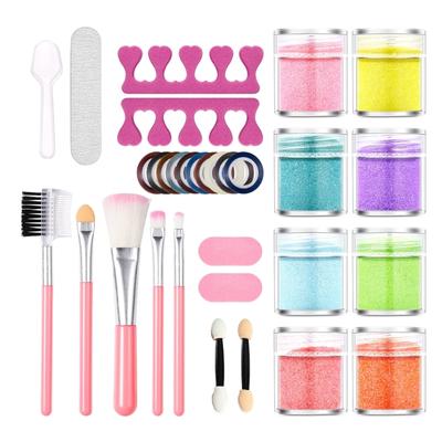 Nails Glitters Powder Nails Art Kits with Nails File Nails Brushes Set Nails Charms for Woman