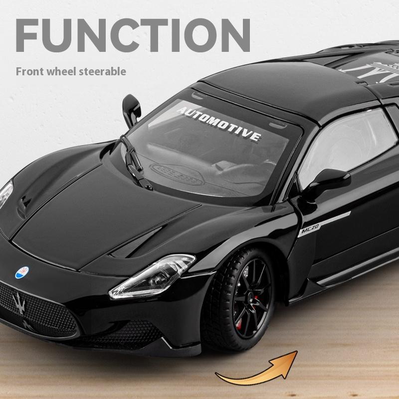 1/24 Alloy Die-cast Maserati MC20 Sports Car Model, Children's Toy Car with Sound and Light, Boys' Birthday Gift, Desktop Decoration