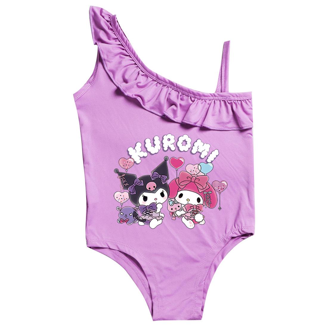 Kuromi Cartoon Print Girls Clothing - Style 9112 Size 100 фиолетовый
