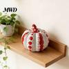 Ceramic Pumpkin Decor Sculpture, Modern Polka Dot Figurine, Farmhouse Retro Style Home Soft Furnishings Tabletop Decoration for Fall, Halloween,