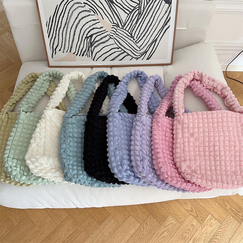 Bubble Pleated Large Capacity Crossbody Bag for Women - 2023 Canvas College Commuter Bag