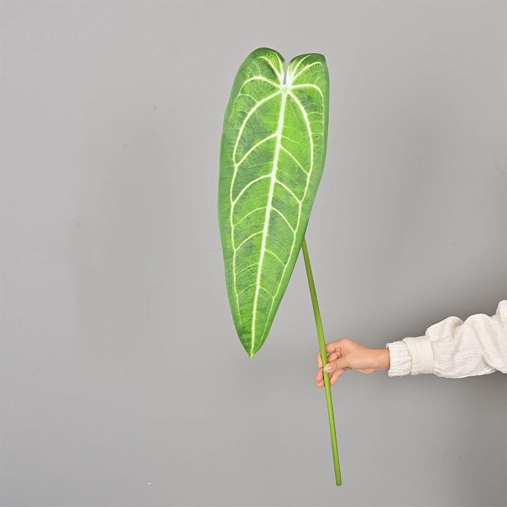 Green Plants Crane King Fern Leaf Lifelike Artificial Arrowroot Leaf  Floral Arrangement